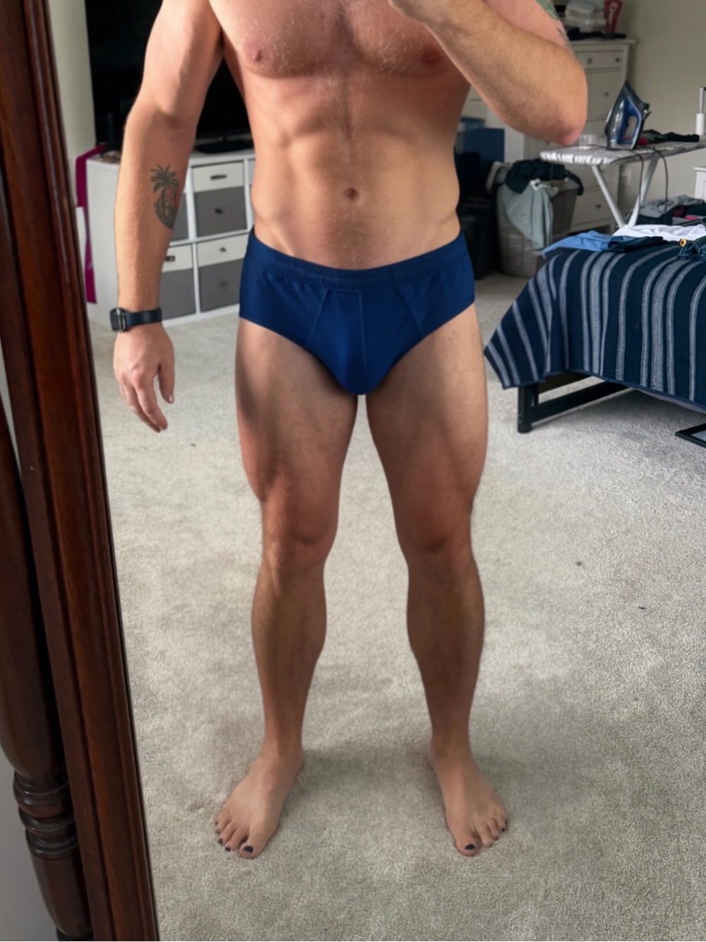Men's Blue Cotton Stretch Briefs